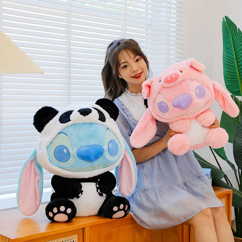 30Cm Giant Size Cartoon Stitch Angel Plush Toy Stitch Panda Doll Gift Children'S Sleeping Pillow Christmas Gift