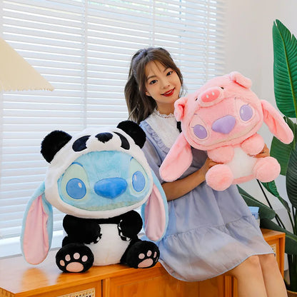 30Cm Giant Size Cartoon Stitch Angel Plush Toy Stitch Panda Doll Gift Children'S Sleeping Pillow Christmas Gift