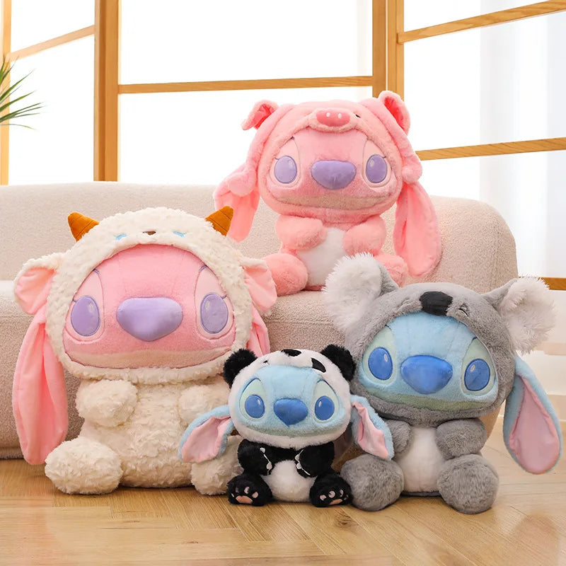 30Cm Giant Size Cartoon Stitch Angel Plush Toy Stitch Panda Doll Gift Children'S Sleeping Pillow Christmas Gift