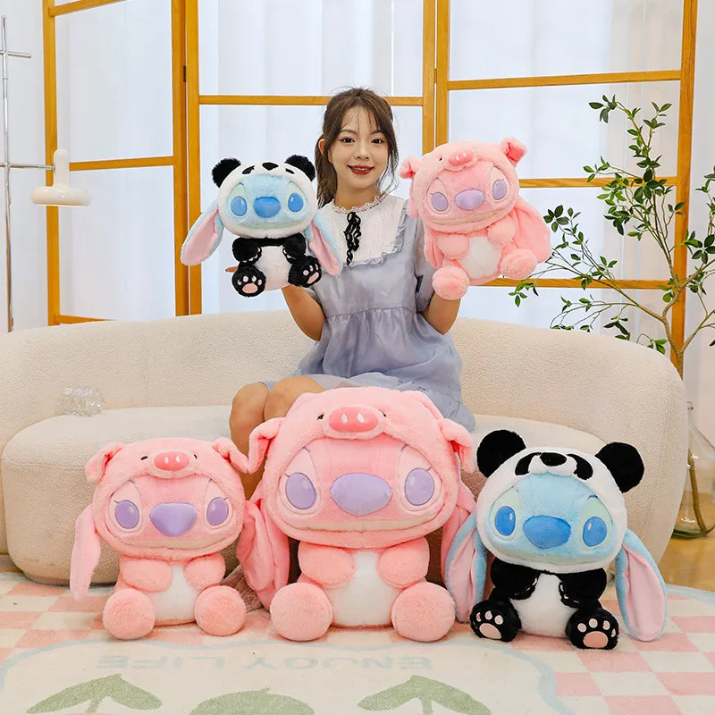 30Cm Giant Size Cartoon Stitch Angel Plush Toy Stitch Panda Doll Gift Children'S Sleeping Pillow Christmas Gift