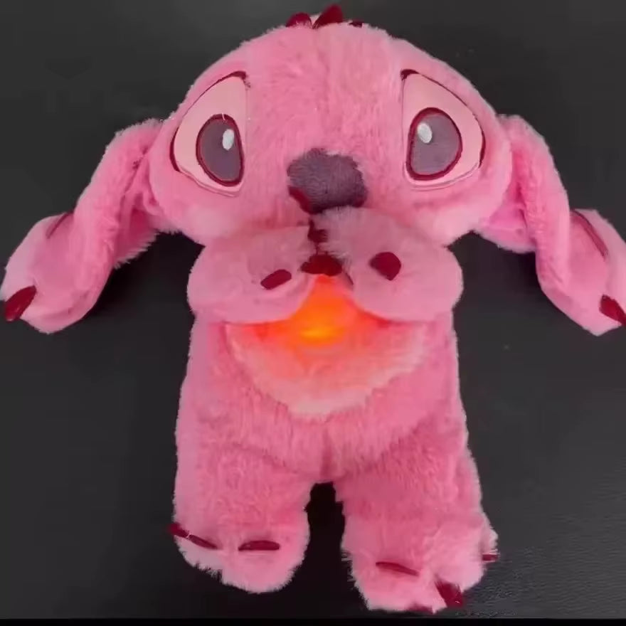 New 30Cm Plush Breathing Stitch Doll Soothing Peluche Lilo&Stitch Kawaii Toy Anime Music Light Child Sleep Model Kid Gift
