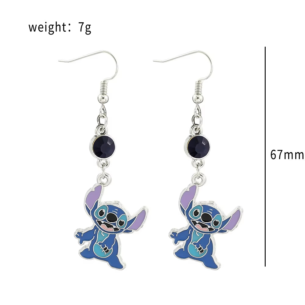 Anime Lilo and Stitch Necklace Cute Cartoon Figure Stitch Angel Pendant Neck Chain Collar Kawaii Jewelry Accessories