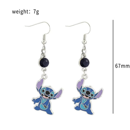 Anime Lilo and Stitch Necklace Cute Cartoon Figure Stitch Angel Pendant Neck Chain Collar Kawaii Jewelry Accessories